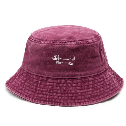Cute Design Cotton Washed Bucket Hat Vintage Fishing Hat for Dog Owners