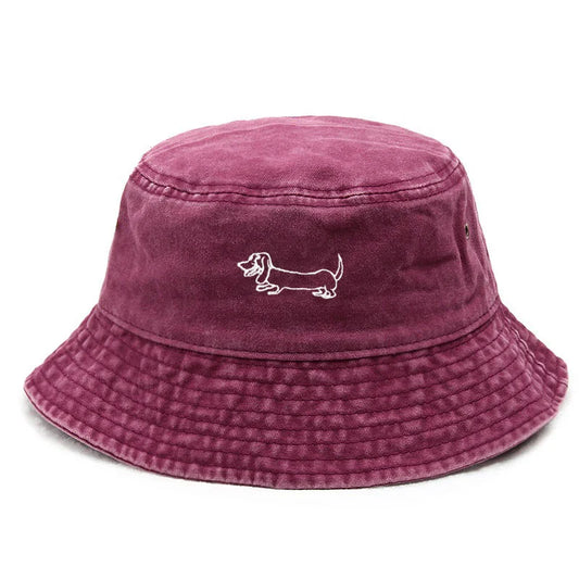 Cute Design Cotton Washed Bucket Hat Vintage Fishing Hat for Dog Owners
