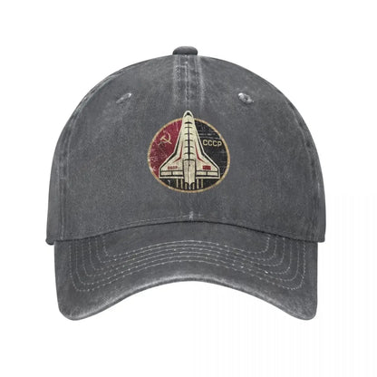 Vintage Denim CCCP Yuri Gagarin Space Shuttle Emblem Baseball Cap