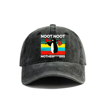 Noot Noot Pingu Distressed Baseball Cap Angry Pingu