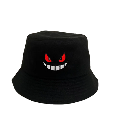 Unisex Light Board Solid Color Big Eyes Embroideried Hats Bucket Hat