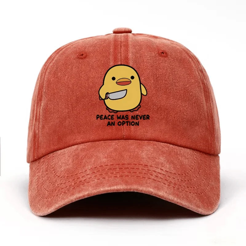 Yellow Duck Letter Printed Baseball Hat for Men and Women