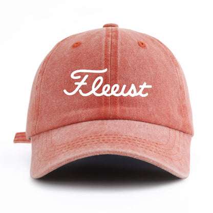 F Print Washed Baseball Cap For Adults