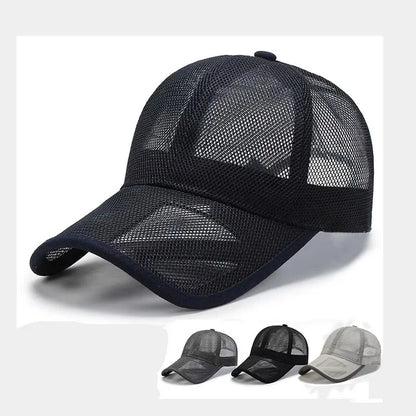 Summer Men Hat Openwork Brim Breathable Baseball Cap