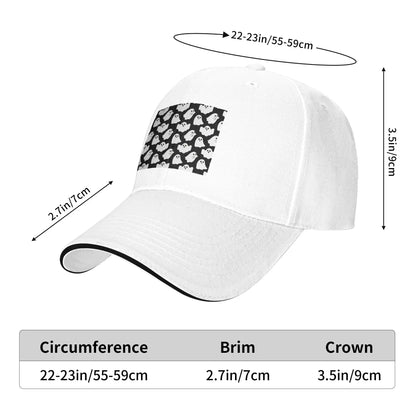 Spooky Ghost Halloween Cartoon Pattern Cap Casual Baseball Caps