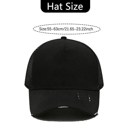 Christian Jesus Cross Print Color Block Mesh Baseball Cap