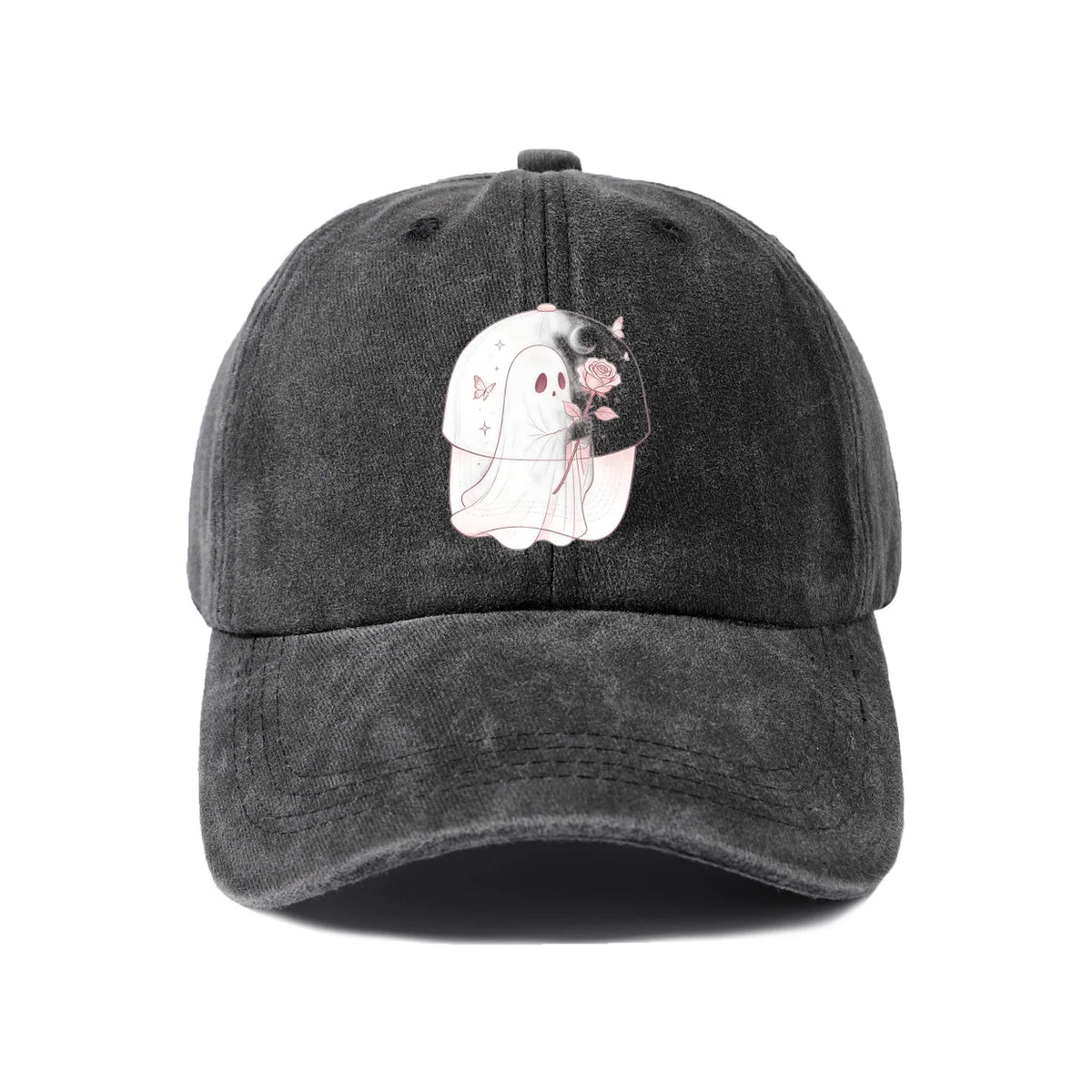 Cute Moon Ghost Graphic Baseball Cap