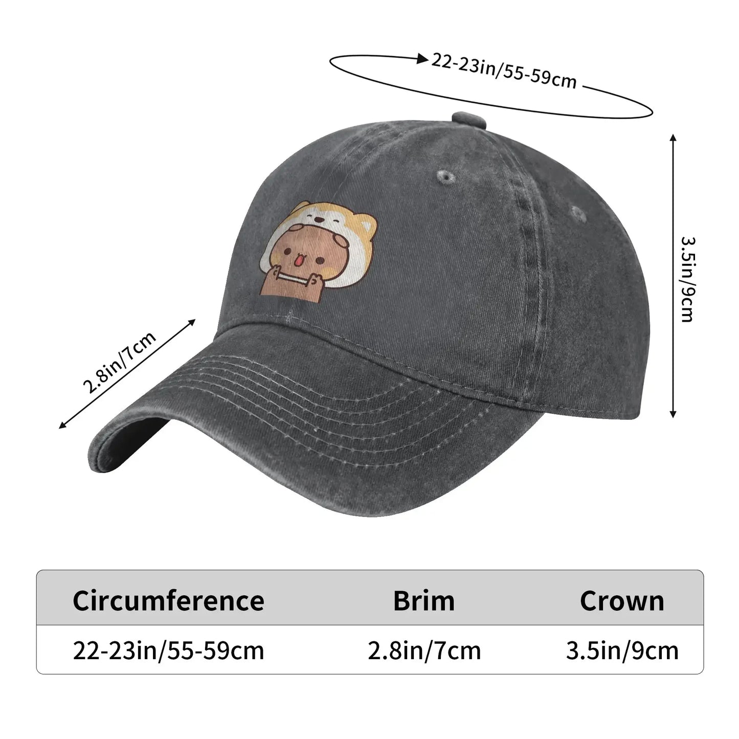 Bear And Panda Bubu Dudu Denim Cap Casual Baseball Caps