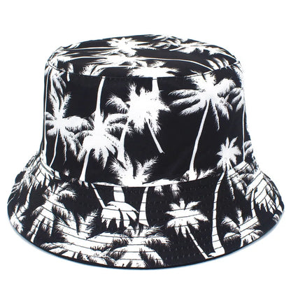 Retro Style Fashionable Printed Maple Leaf Fisherman Hat Bucket Hat
