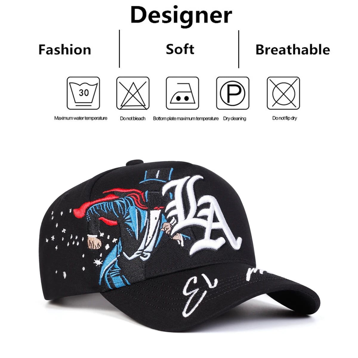 Gothic LA Magician Embroidery Baseball Caps