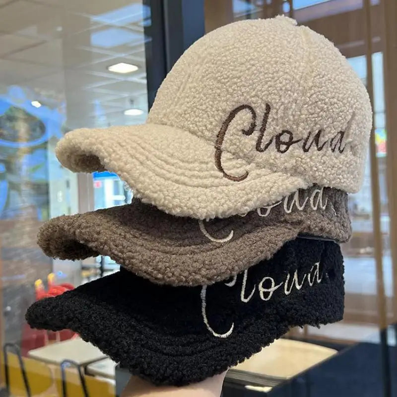 Autumn Winter Embroidery Letter Baseball Cap Cold Proof