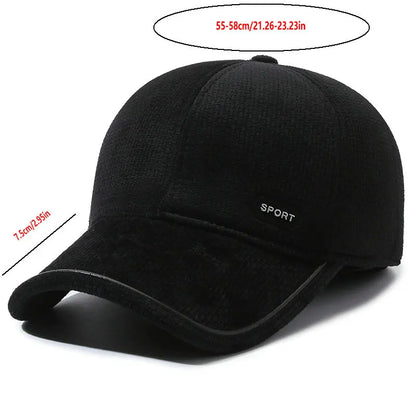 Warm Winter Baseball Cap with Ear Flaps For Men