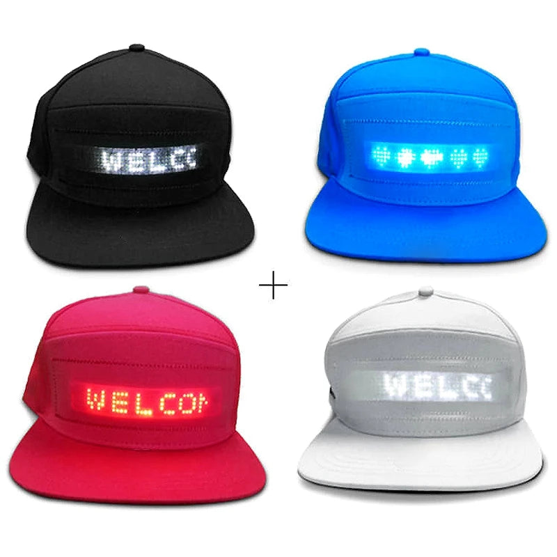 APP Programmable LED Message Hats Luminous Sports Baseball Cap