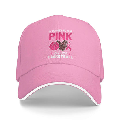 October We Wear Pink Rainbow Breast Cancer Awareness Ribbon Sandwich Cap Baseball Cap