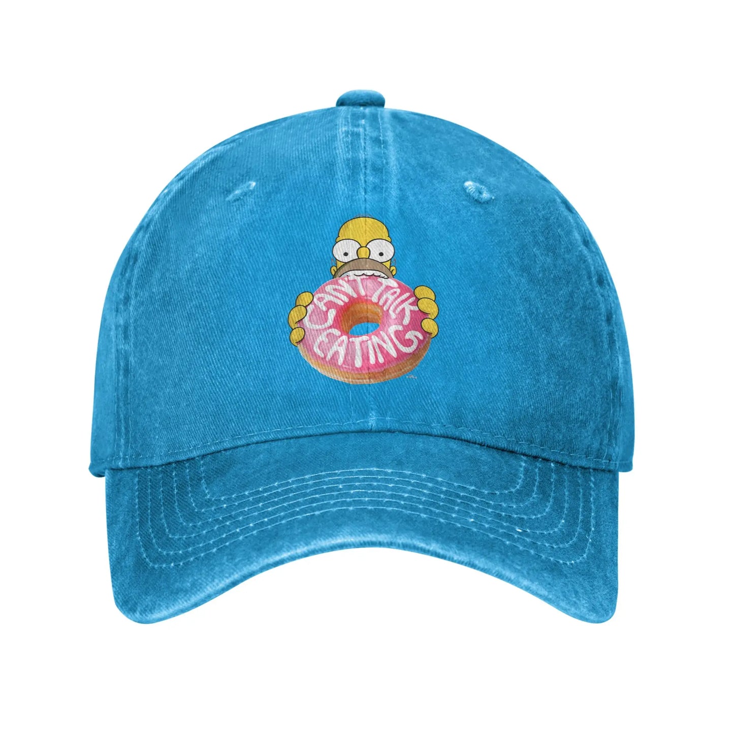 The S-Simpson Homer Can't Talk Eating Donut Baseball Cap
