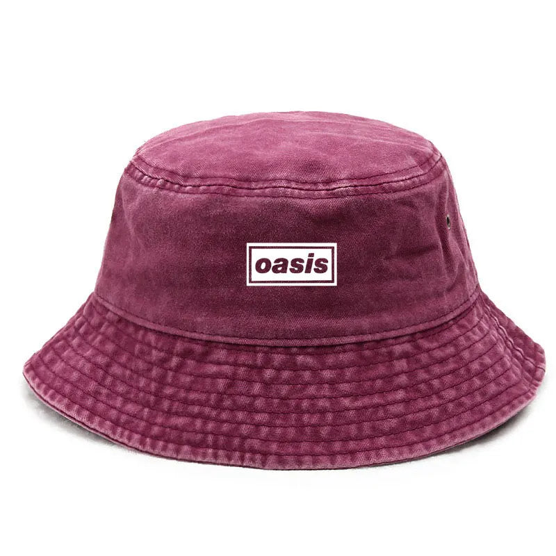 Vintage Oasis Bucket Hat Washed Fishing Hat for Men Women