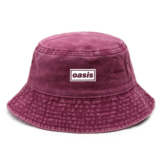 Vintage Oasis Bucket Hat Washed Fishing Hat for Men Women