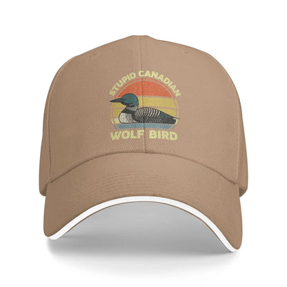 Stupid Canadian Wolf Bird Funny Loon Humor Casual Baseball Cap