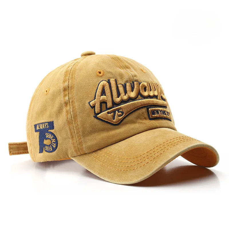 Retro Baseball Cap With 3D Embroidery “Always”