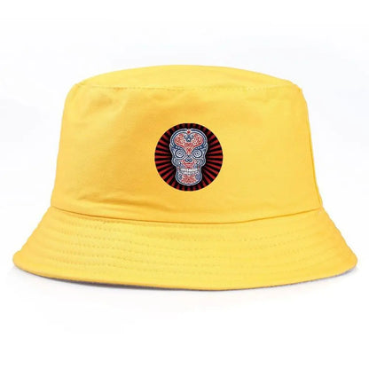 Sugar Skull Bucket Hat Summer Fisherman Hat Cotton Fishing Cap For Men Women
