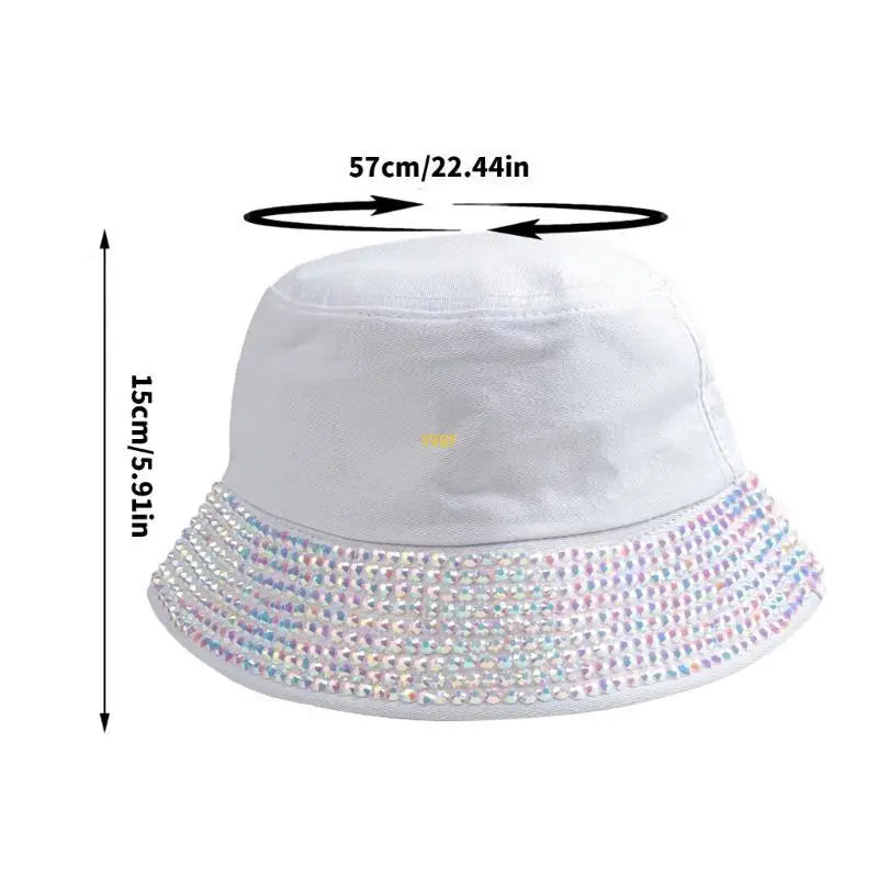Unisex Bucket Hat Rhinestones Blingbling Fisherman Hat