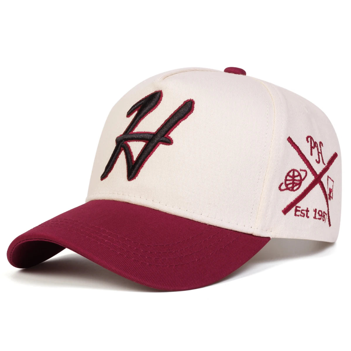 Unisex H Letter Embroidered Baseball Caps Spring Autumn Outdoor