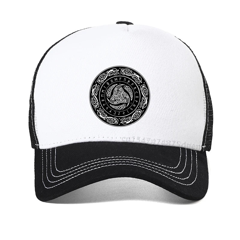 Vikings Ragnar Lothbrok Skullies Baseball Cap Triple Horn Of Odin Men