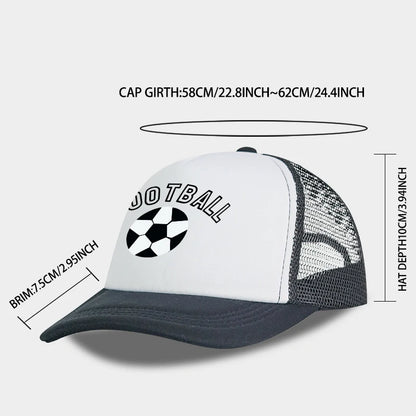 “FOOTBALL” Football-Print Sponge Mesh Cap Baseball Cap