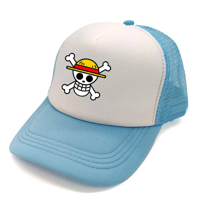 Monkey D Luffy Trucker Cap Men Anime One Piece Straw Hat Baseball Cap