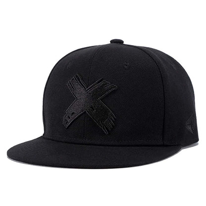 Unisex X Letter Embroidery Hip-hop Hats Snapback Caps