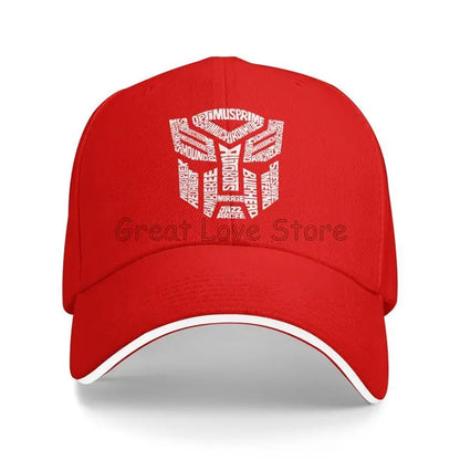 White Transformer Autobots Film Print Baseball Cap Sandwich Hats Men Women