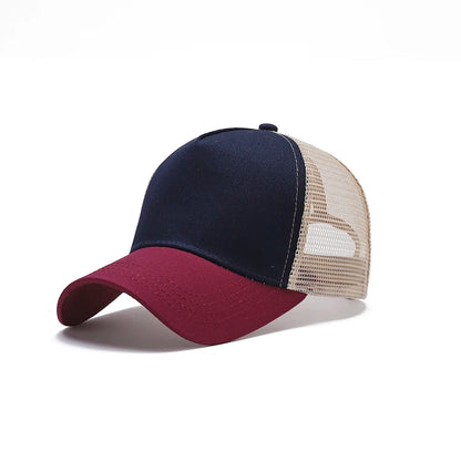 Summer Color-Block Breathable Mesh Baseball Cap