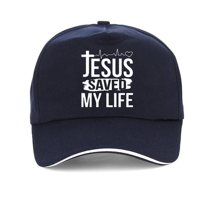 Summer Hat Printed Jesus Saved My Life Baseball Cap