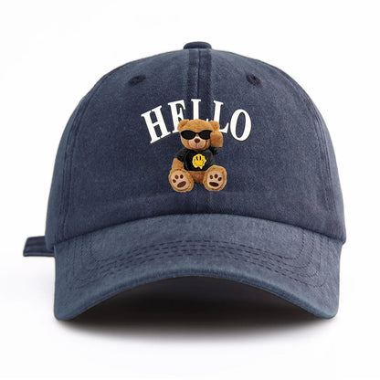 HELLOBEAR Print Washed Baseball Cap For Adults