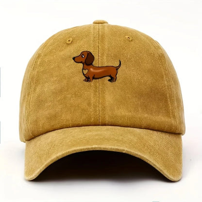 Cute Sausage Dog Pattern Printed Baseball Caps