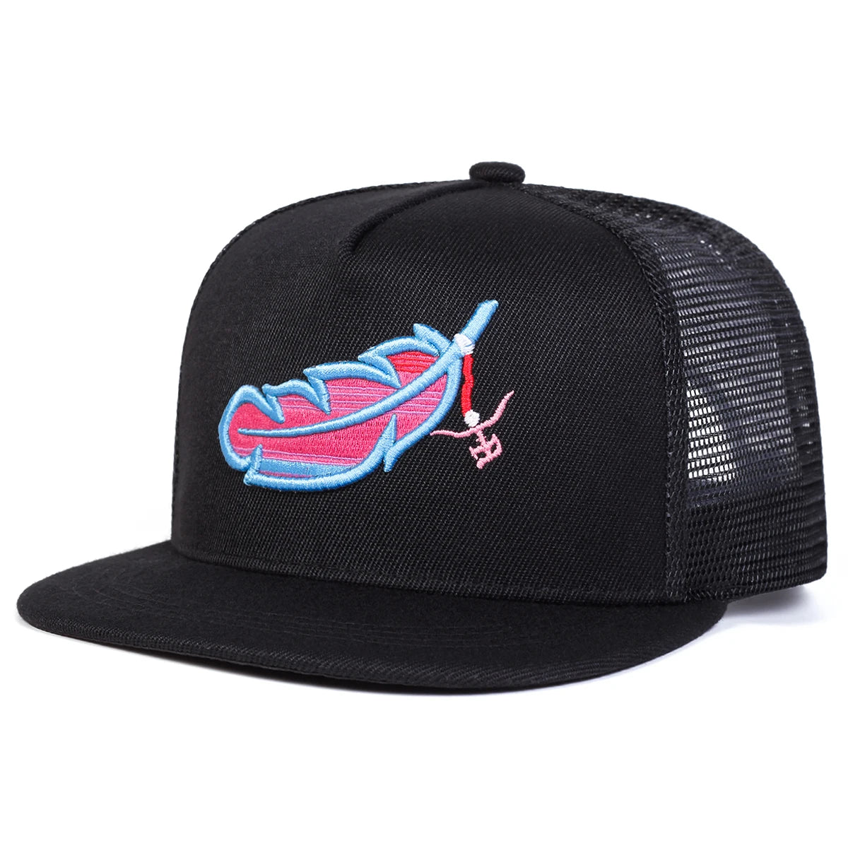 Unisex Colorful Feather Embroidery Hip-hop Snapback Caps