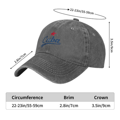 Summer Cuba Vintage Handwritten With Red Star Baseball Cap