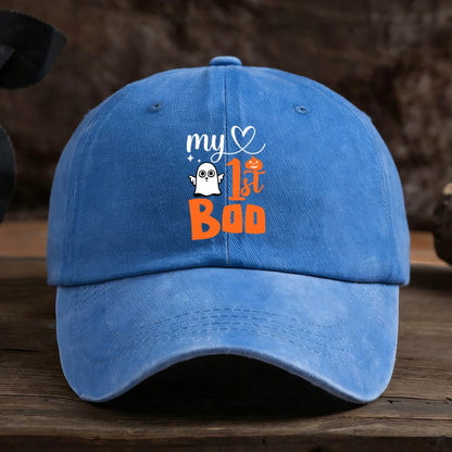 Baseball Cap Ghost Pumpkin Heart Graphic
