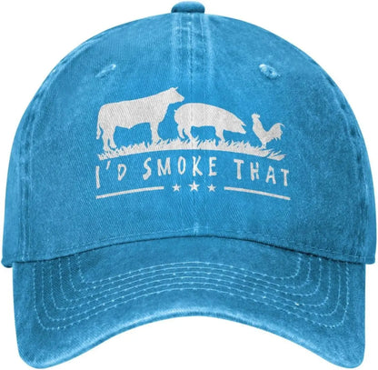 I'd Smoke That Patriot BBQ Barbeque Cook Chef Unisex Baseball Cap