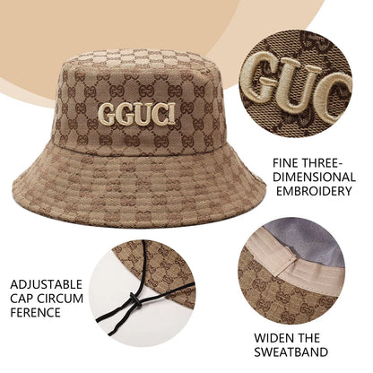 Unisex Black and White Embroidered Letters Personalized Bucket Hat