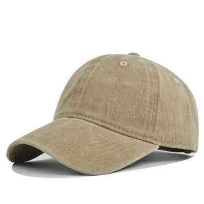 Retro Washed Cotton Baseball Cap Men