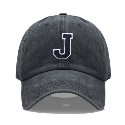 Initial Letter A-Z Embroider Baseball Cap