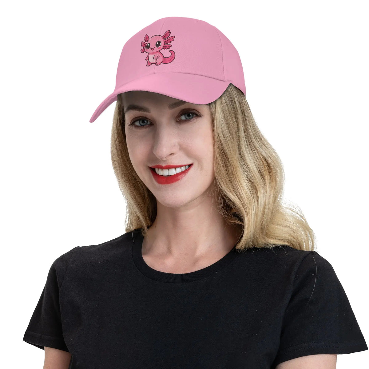 Cute Kawaii Pink Axolotl for Axolotl Lovers Casual Baseball Cap