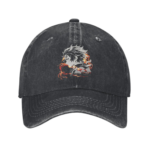 Tanjiro DARK BACKGROUND Demon Slayer Baseball Hat