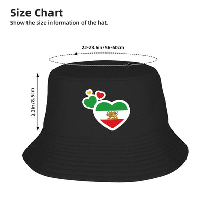 I Love Iran Lion And Sun Bucket Hat For Unisex
