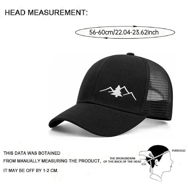 New Simple Christmas Tree Embroidered Mesh Hat Sunshade Hat Baseball Hat