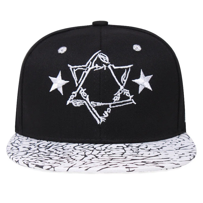 Five-pointed Star Embroidered Flat Brim