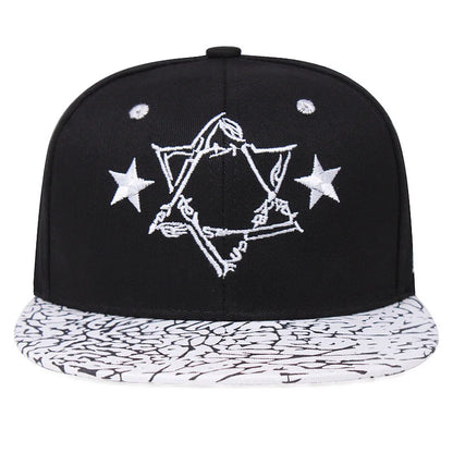 Five-pointed Star Embroidered Flat Brim