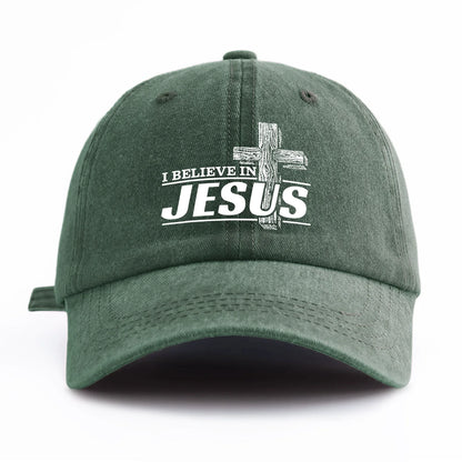 JESUS Print Washed Baseball Cap For Adults