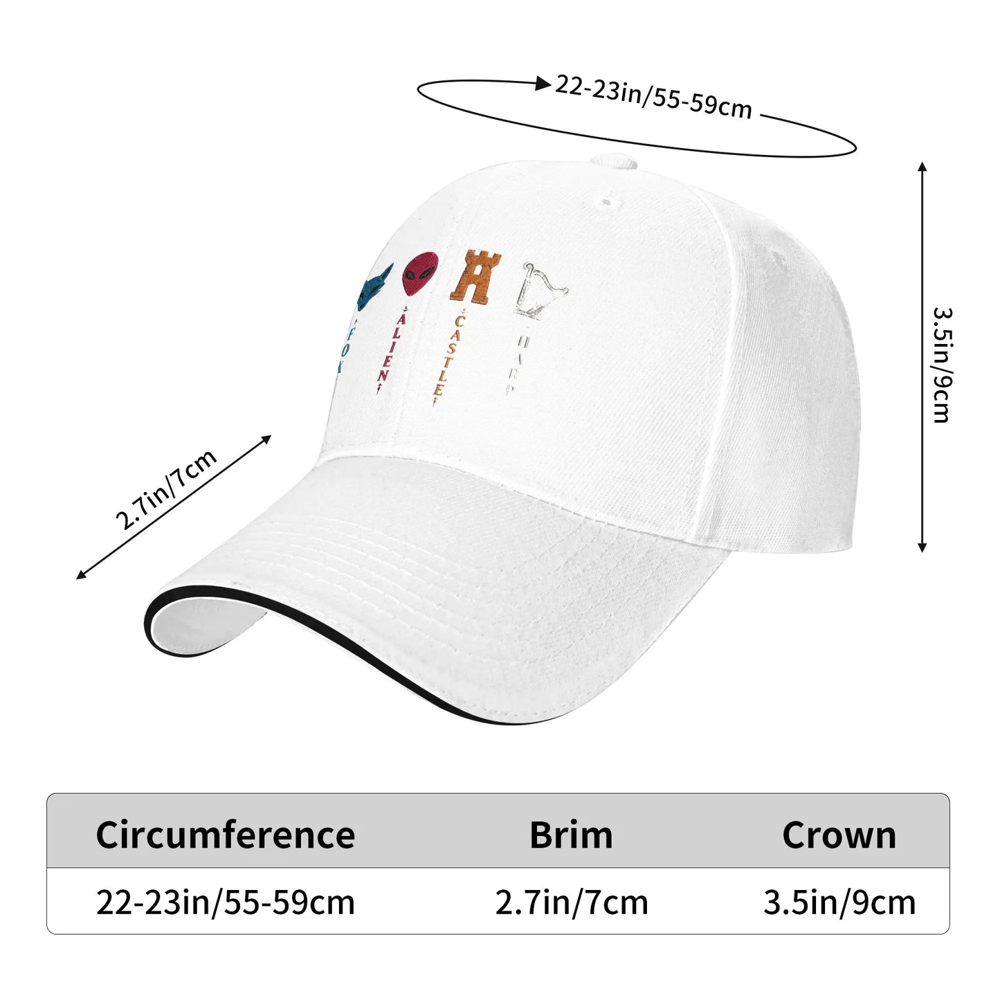 Baseball Cap Fox -Alien -Castle Harper Hunting Camping Baseball Caps